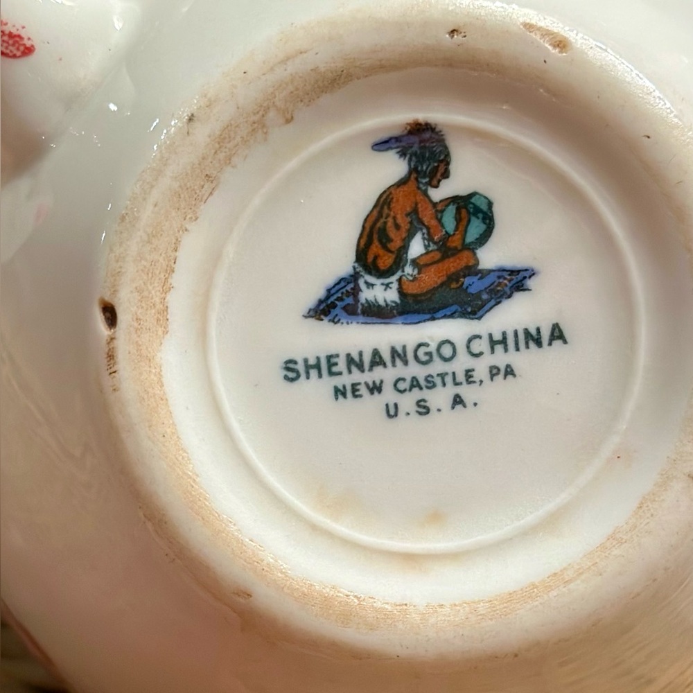 4 Shenango China Restaurant Ware Red Floral, Chardon Rose, Diner Coffee Mugs - Picture 5 of 8